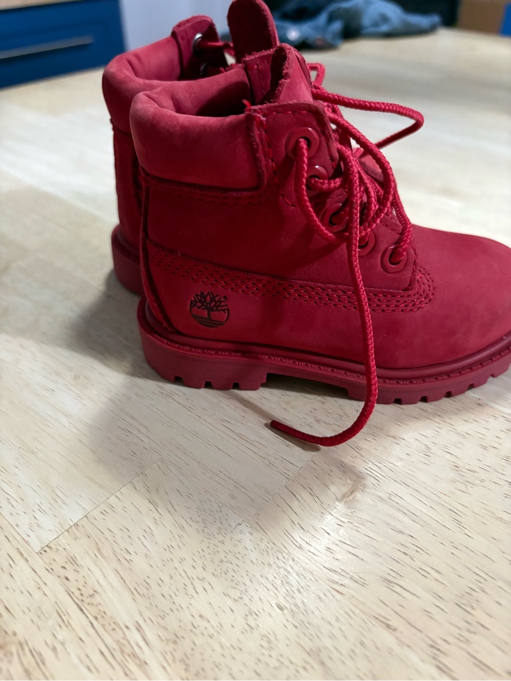 Timberland Kids Bright Red Lace-Up Nubuck Boot